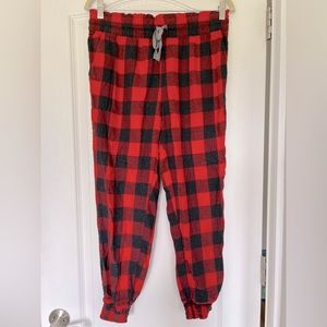 Aerie Flannel Buffalo Plaid Pajama Joggers Pants